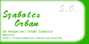 szabolcs orban business card