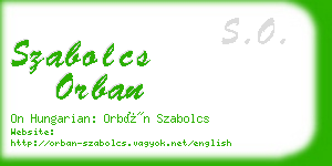 szabolcs orban business card